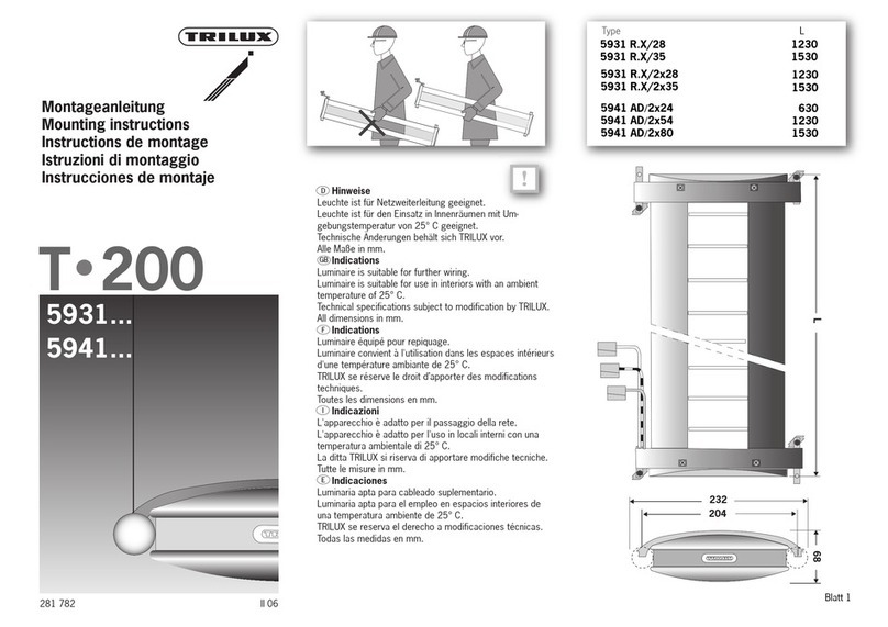 Trilux T 200 Series Mounting instructions