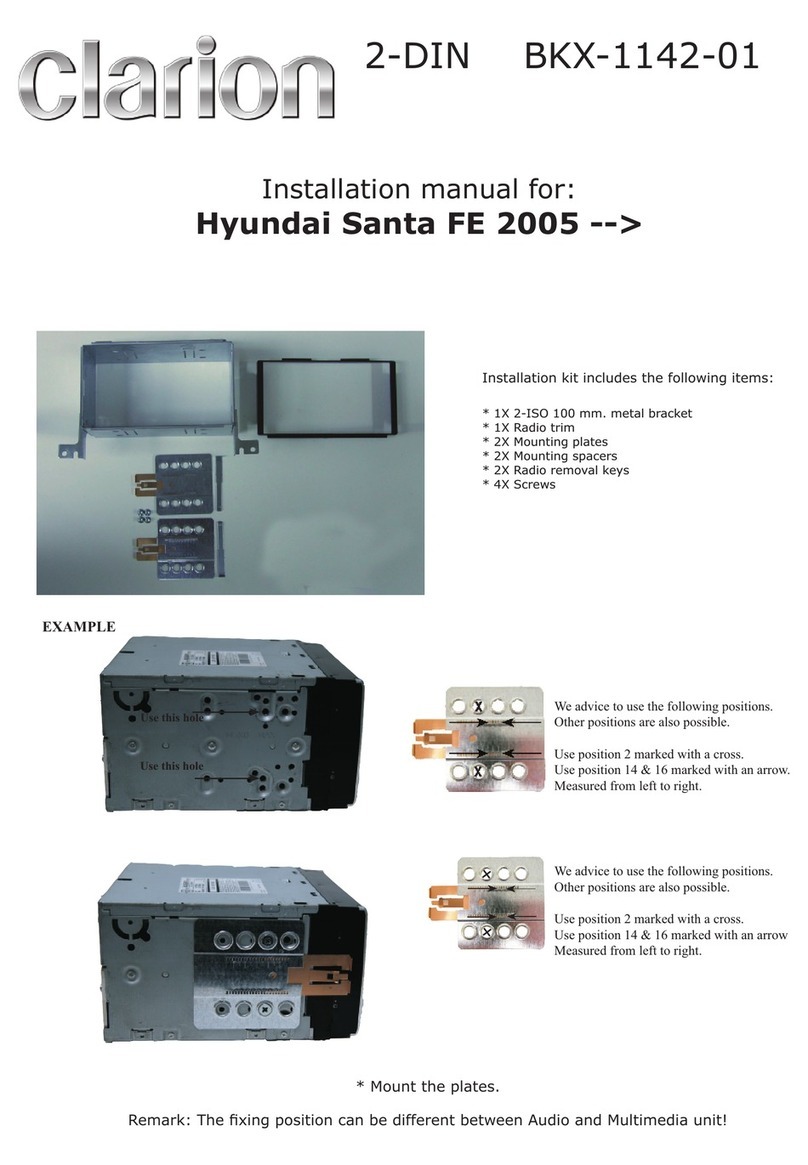 Clarion BKX-1142-01 installation manual
