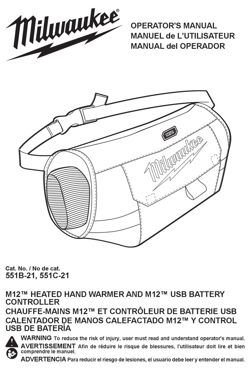 Milwaukee M12 551B-21 Operator's manual