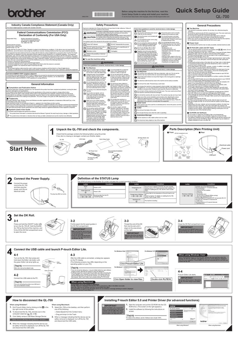 Brother QL-700 User manual