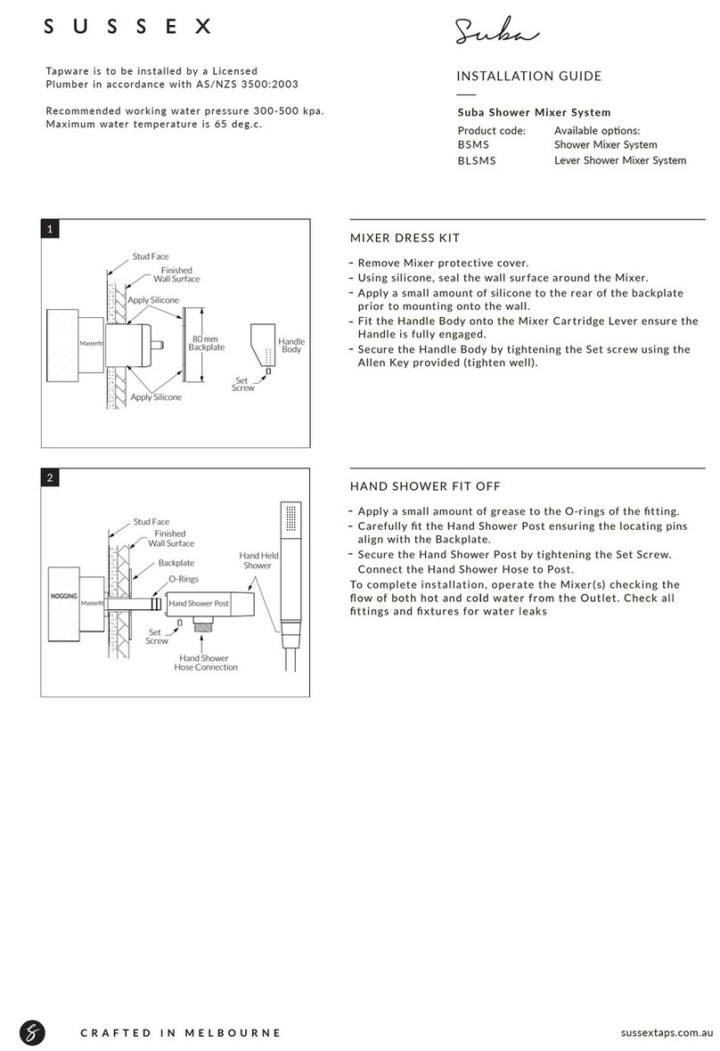 Sussex Suba Series installation guide