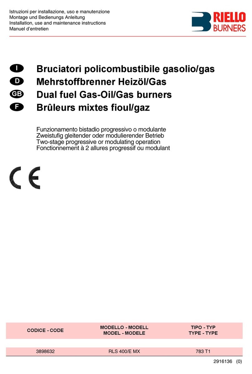 Riello Burners RLS 400/E MX Quick start guide Riello Burners RLS 400/E MX Quick start guide