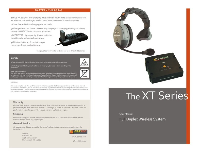 Eartec ComStar XT Series User manual