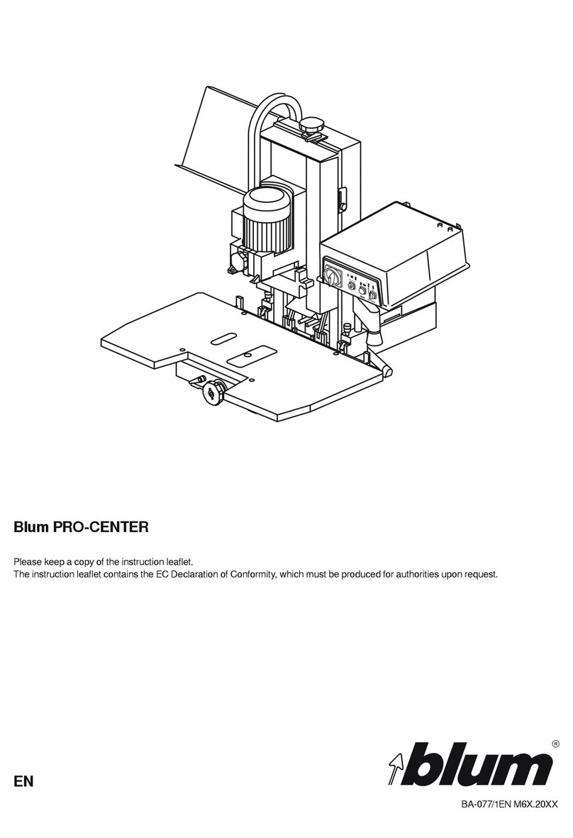 BLUM PRO-CENTER Manual