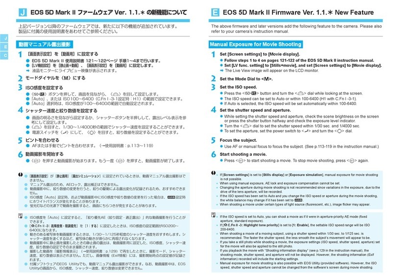 Canon EOS 5D Mark II Installation and operation manual