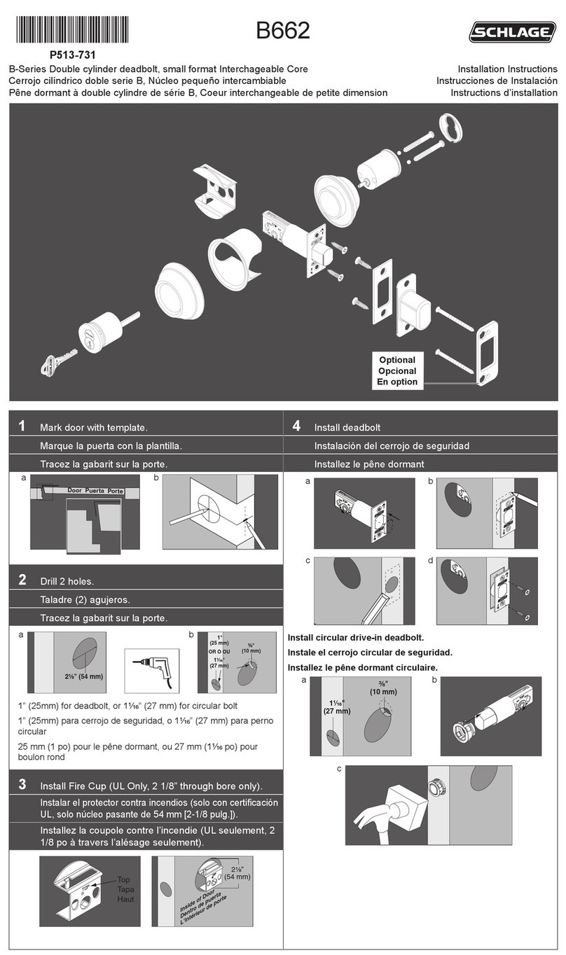 Schlage B-Series User manual