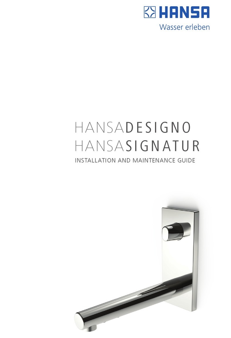 Hansa HANSADESIGNO Series Installation and maintenance guide
