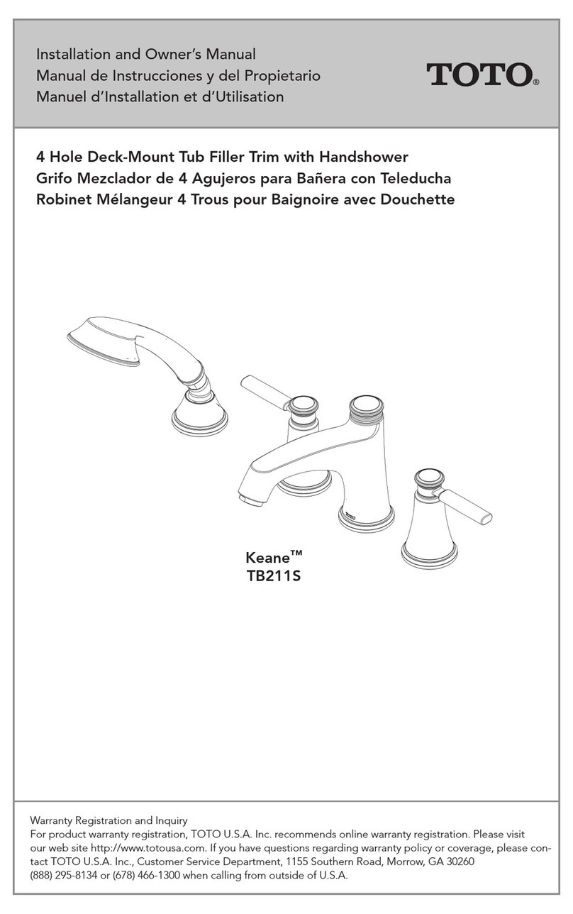 Toto Keane TB211S Installation and owner's manual Toto Keane TB211S Installation and owner's manual