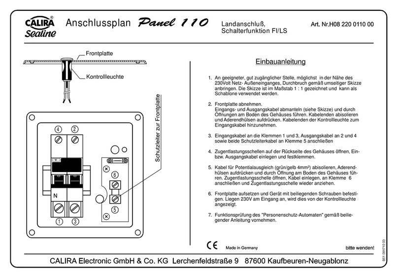 Calira Sealine Panel 110 installation instructions Calira Sealine Panel 110 installation instructions