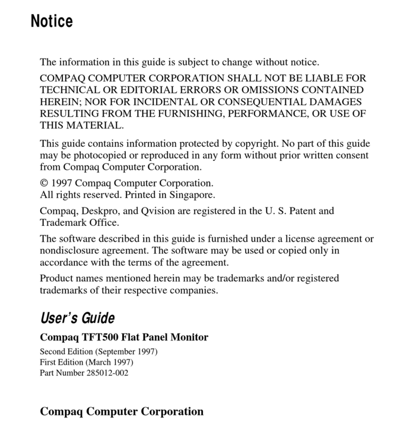 Compaq TFT500 User manual