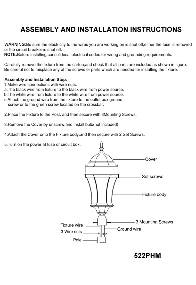 North Coast Lighting 522PHM Series Assembly and installation instructions North Coast Lighting 522PHM Series Assembly and installation instructions