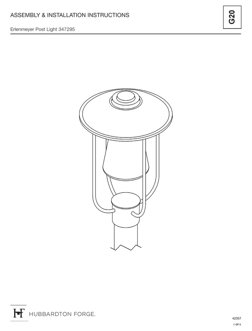 Hubbardton Forge Erlenmeyer Post Light 347295 Assembly/installation instructions