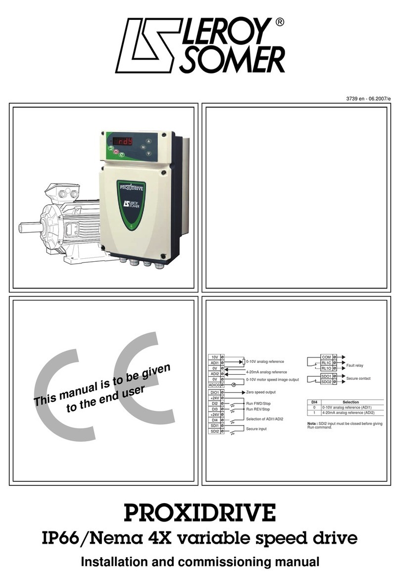 Leroy-Somer PROXIDRIVE Installation and commissioning manual