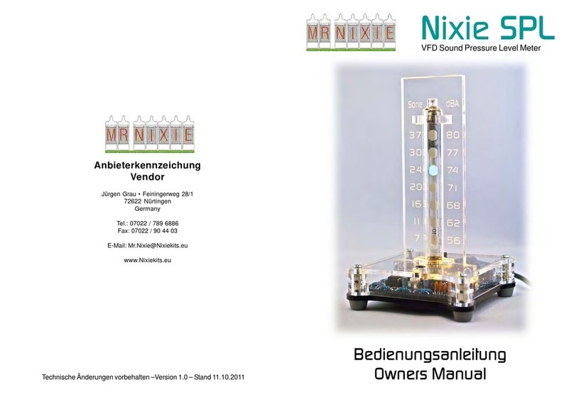 Mr. Nixie Nixie SPL owner's manual