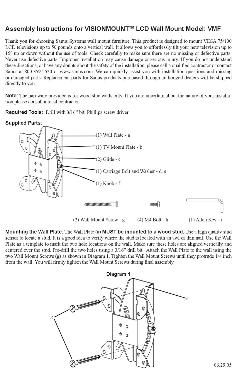 Sanus VISIONMOUNT VMF Assembly instructions