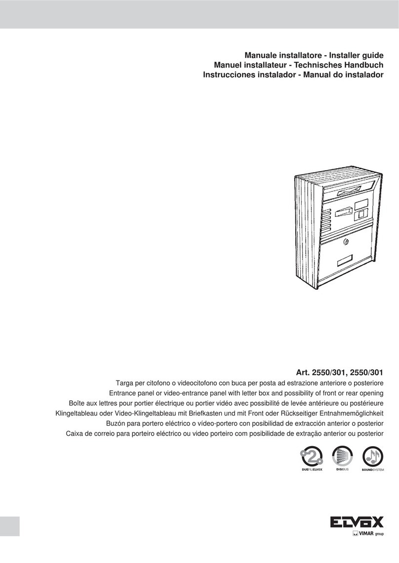 Vimar Elvox 2550/301 Installer's guide