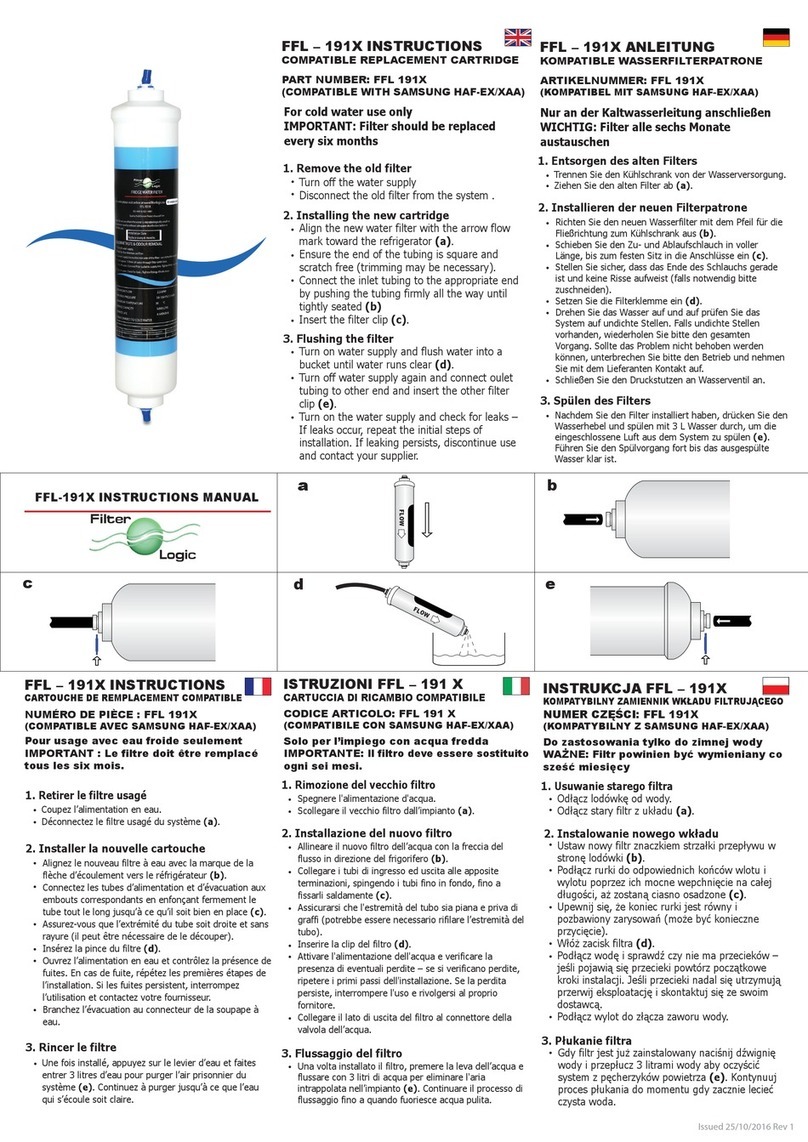 Filter Logic FFL-191X User manual