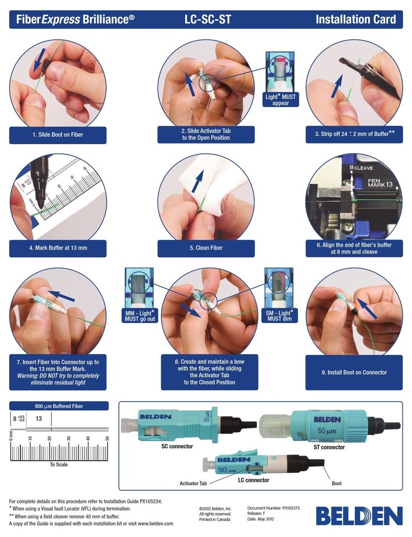 Belden FiberExpress Brilliance LC-SC-ST Installation Card Belden FiberExpress Brilliance LC-SC-ST Installation Card