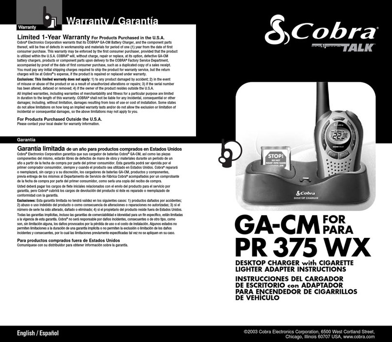 Cobra GA-CM User manual