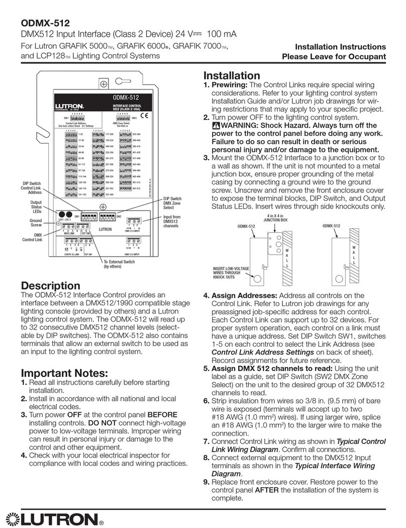 Lutron Electronics ODMX-512 User manual
