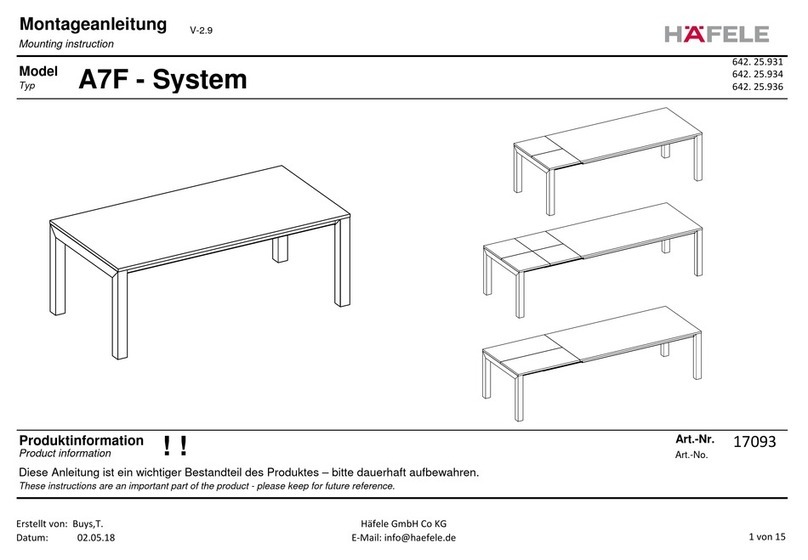 Hafele A7F Mounting instructions