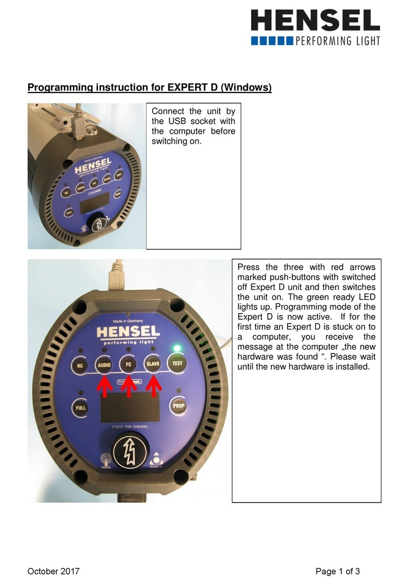 Hensel EXPERT D Programming Instruction