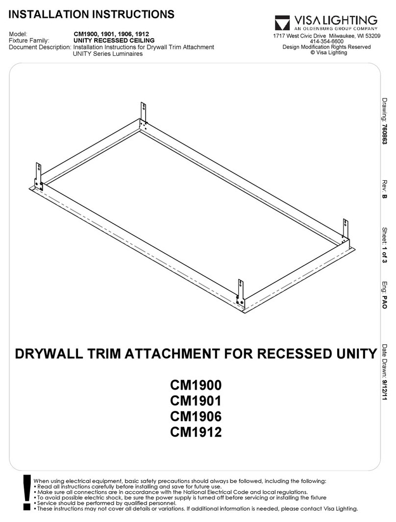 Visa Lighting CM1900 installation instructions
