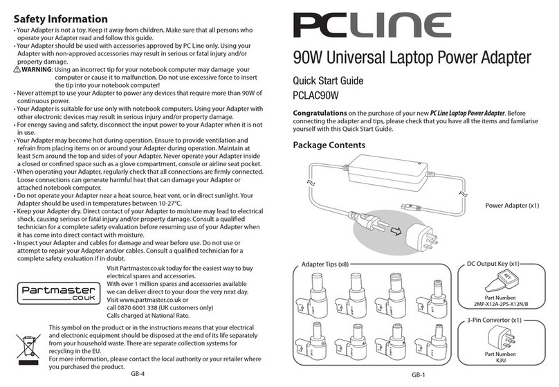 PC LINE PCLAC90W quick start guide