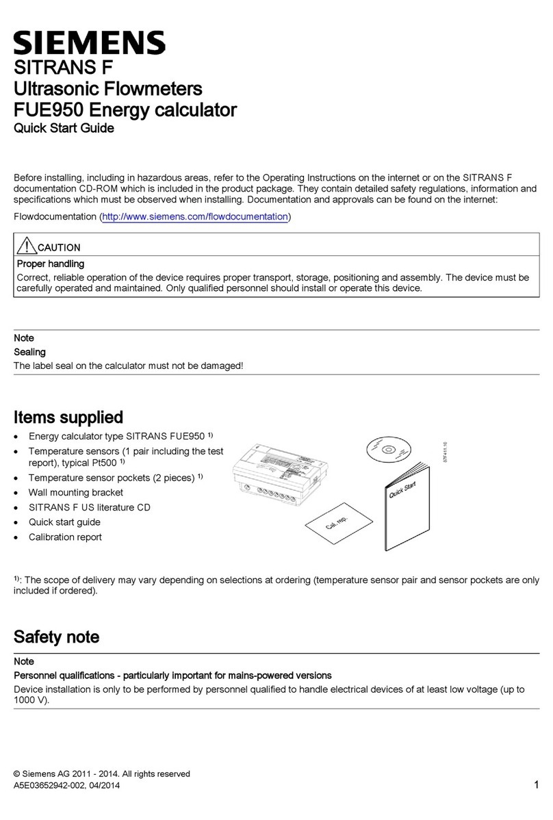 Siemens SITRANS F FUE950 User manual
