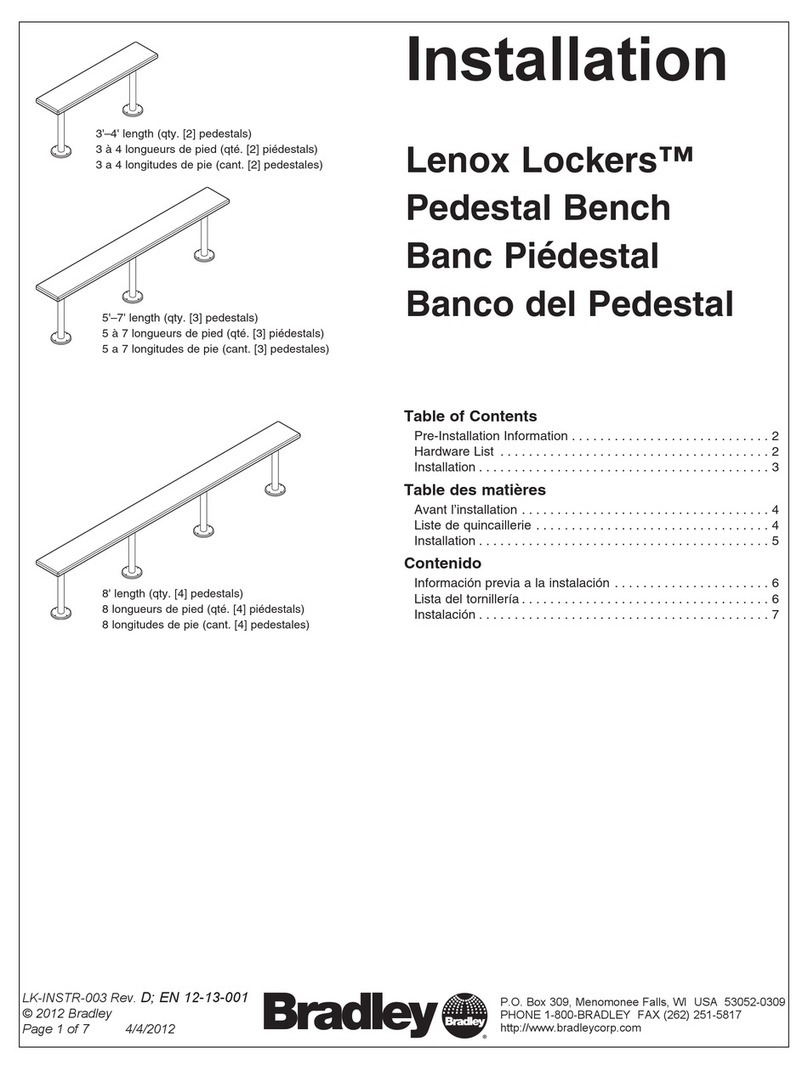 Bradley Lenox Lockers LENOXPEDESTAL User manual Bradley Lenox Lockers LENOXPEDESTAL User manual