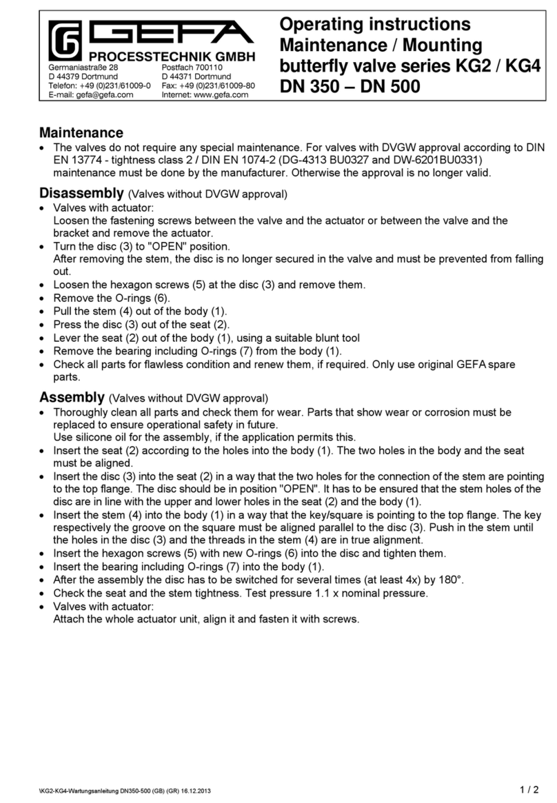 Gefa KG2 Series operating instructions