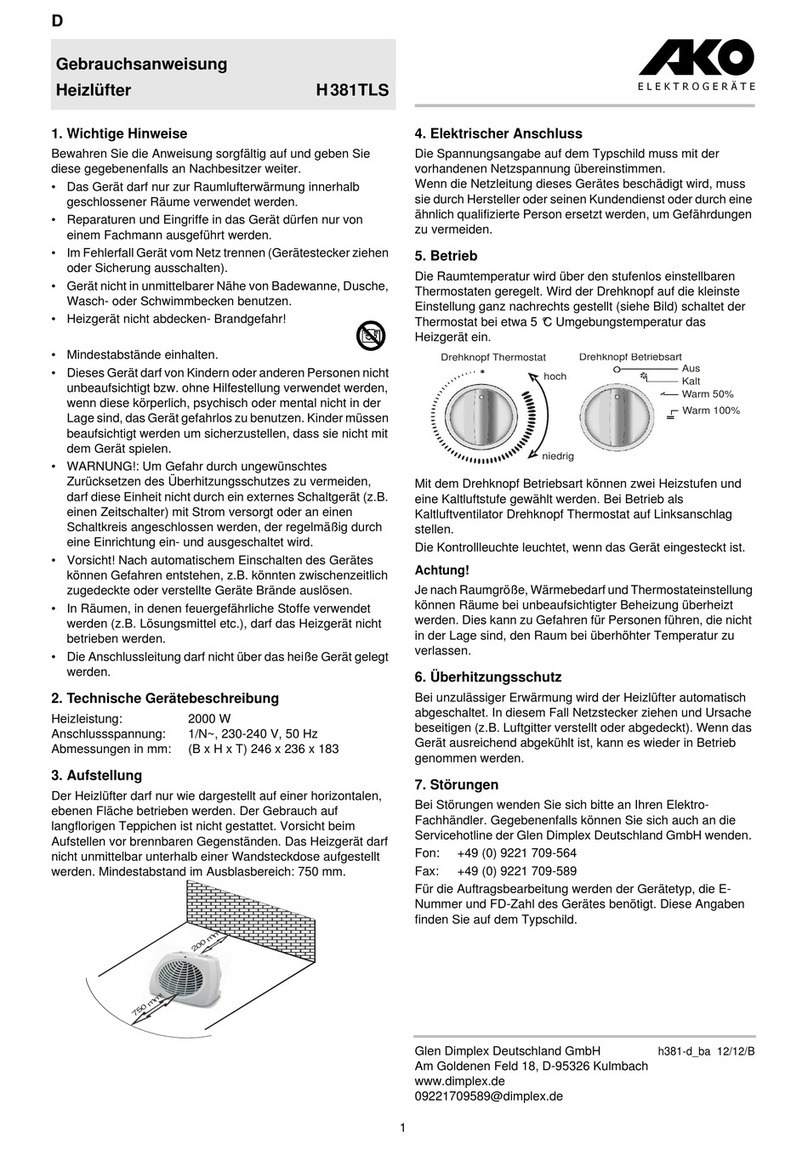 AKO H 381 TLS operating instructions