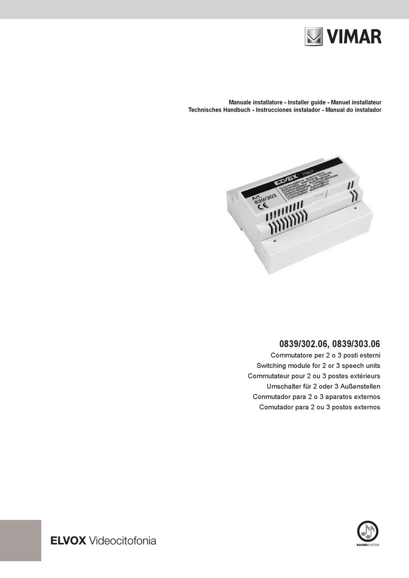 Elvox Vimar 0839/302.06 Installer's guide