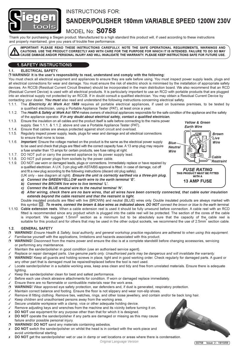 Siegen tools S0758 instructions