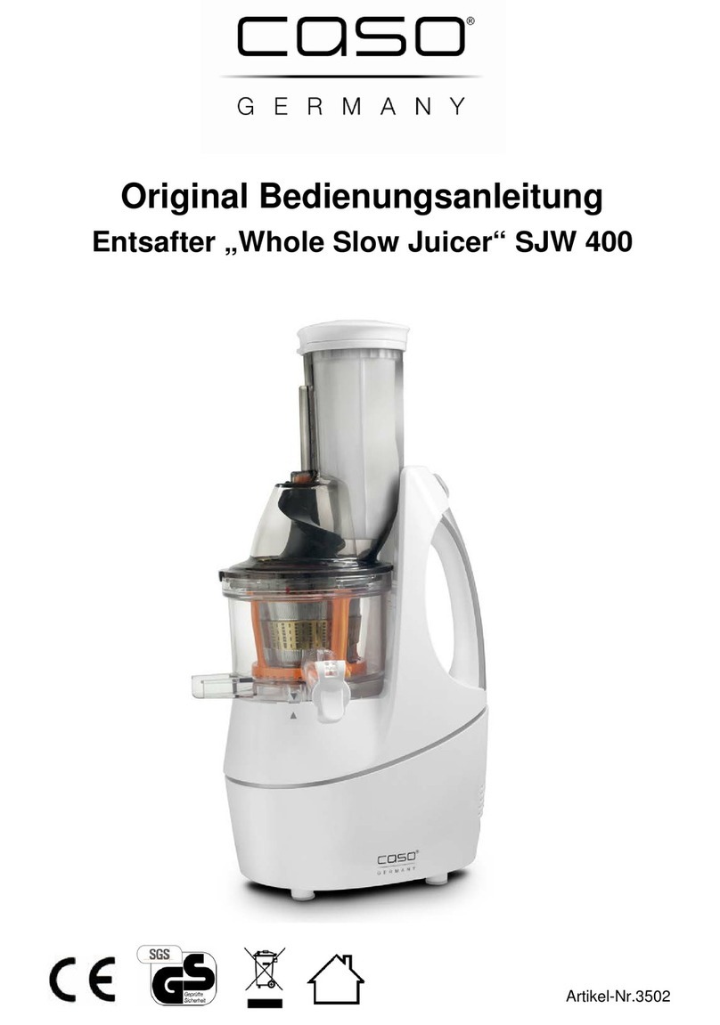 Caso Whole Slow Juicer SJW 400 Installation instructions