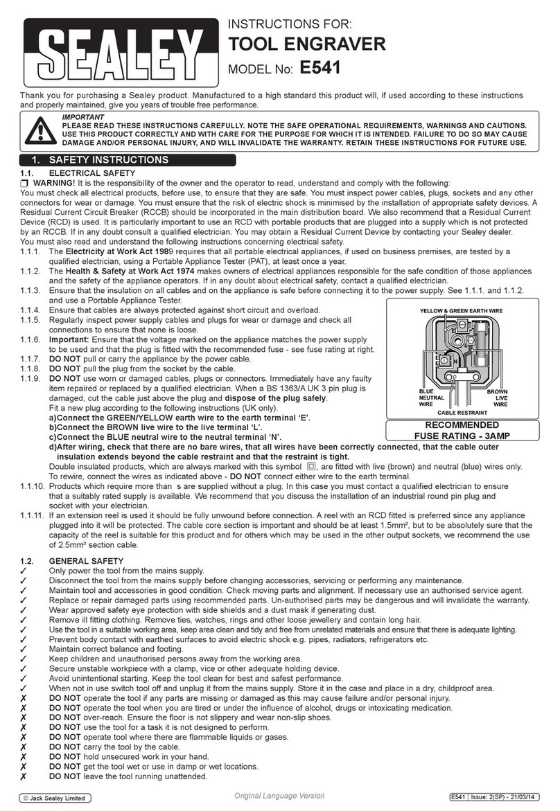 Sealey E541 User manual