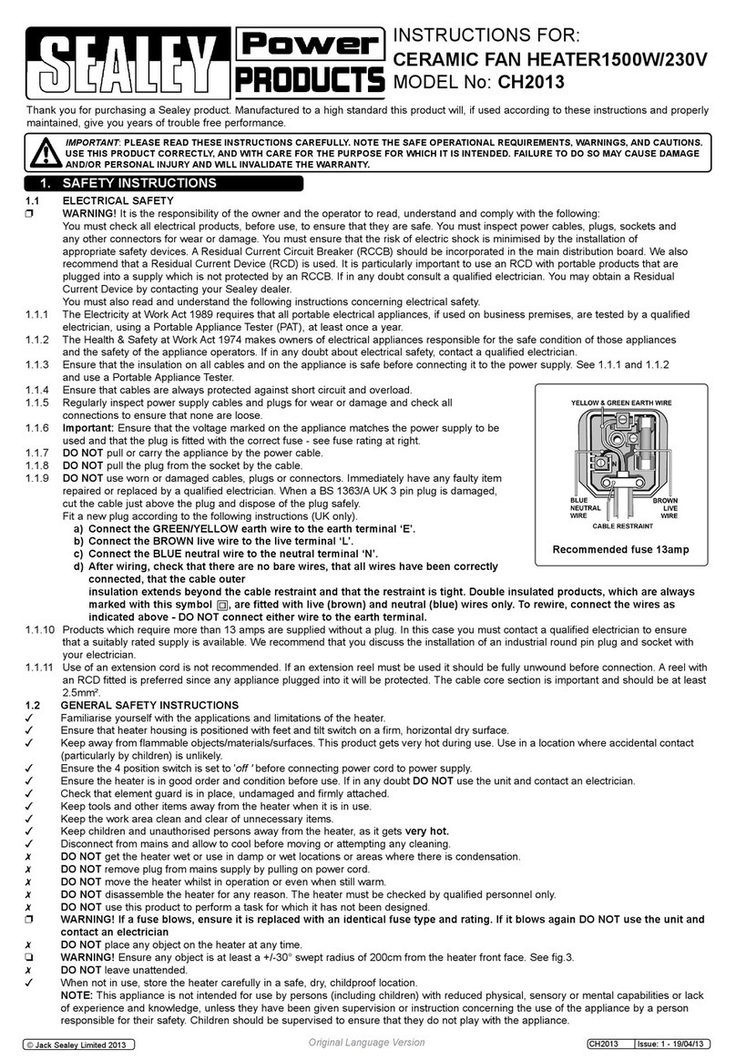 Sealey CH2013 User manual