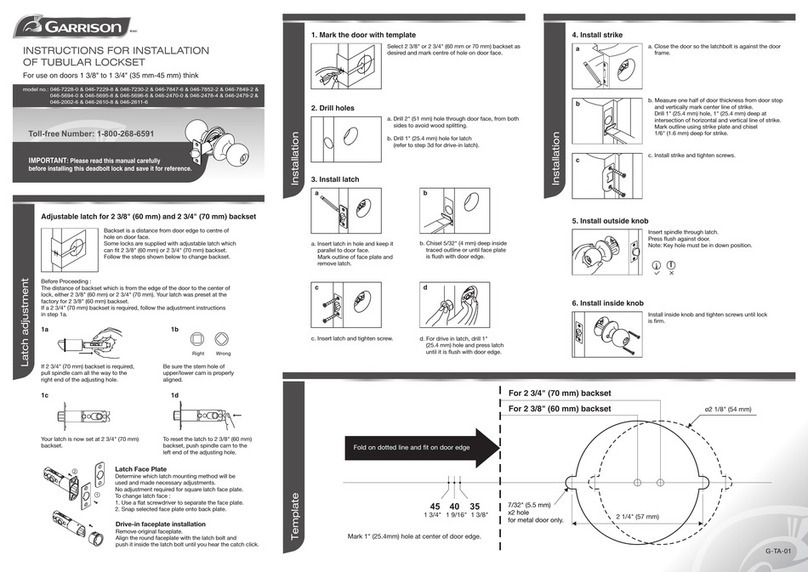 Garrison 046-7228-0 Instructions for installation