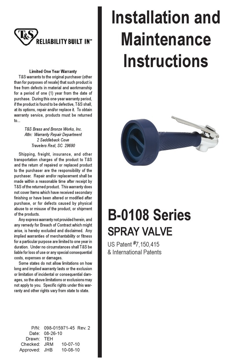 T&S B-0108 Series User manual
