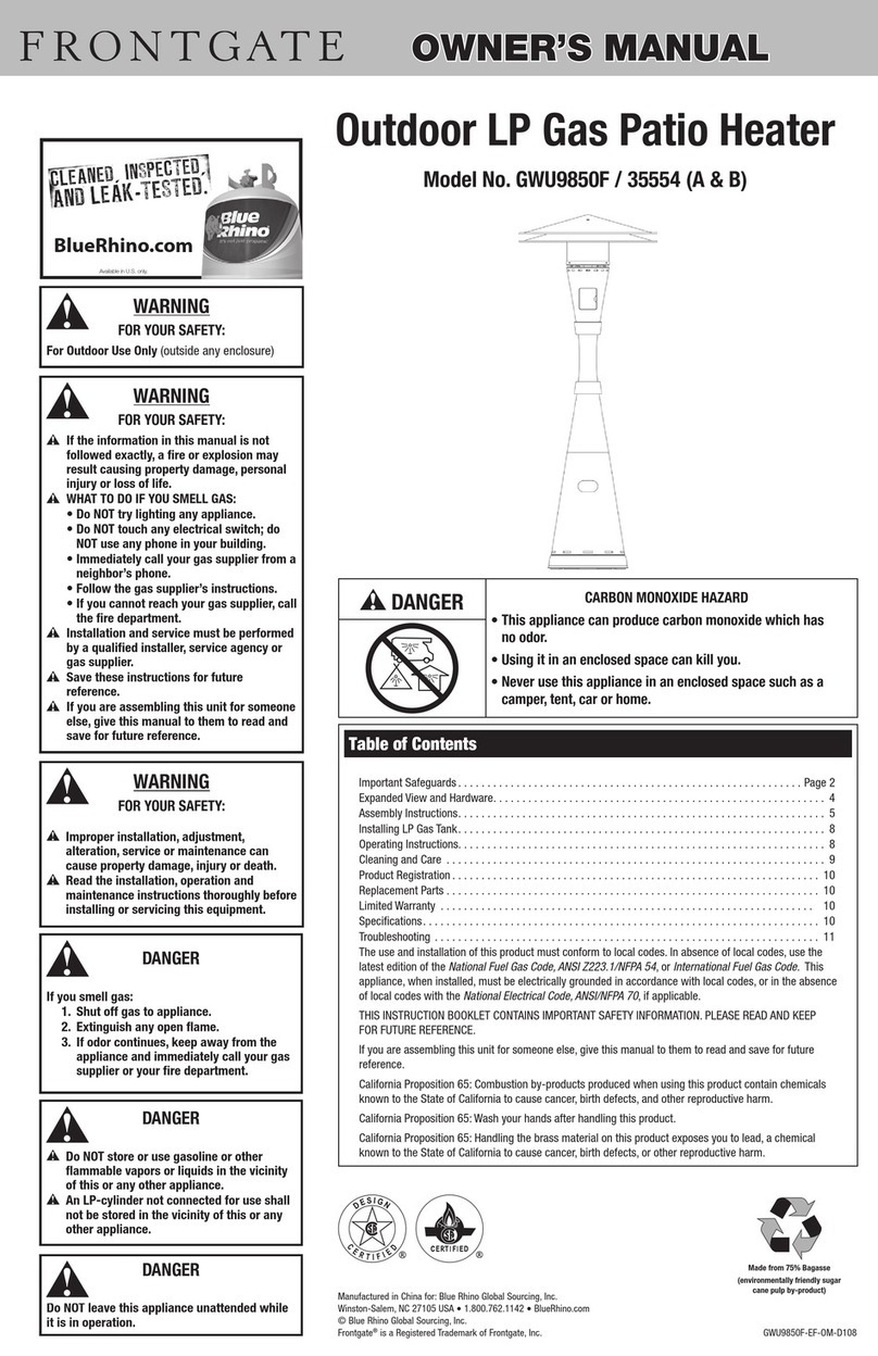 Frontgate GWU9850F/3554A owner's manual