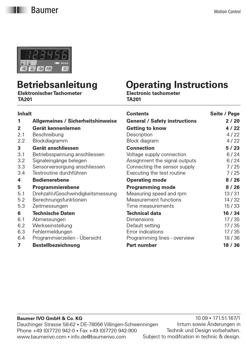 Baumer TA201 User manual
