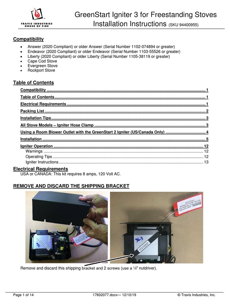 Travis Industries GreenStart Igniter 3 User manual Travis Industries GreenStart Igniter 3 User manual