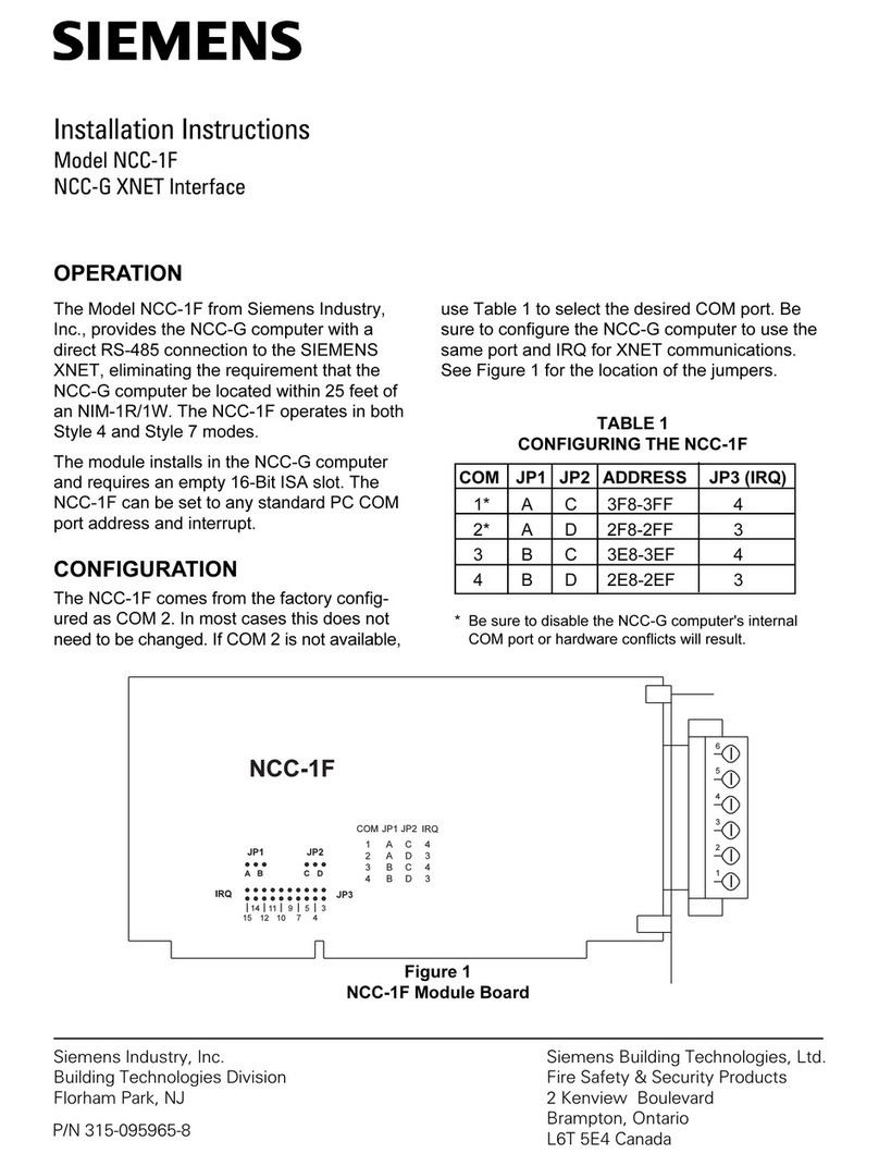 Siemens NCC-1F installation instructions