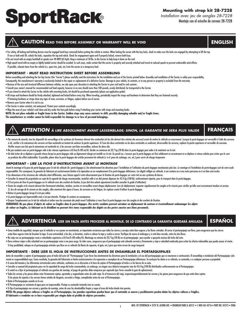 SportRack 28-7228 manual