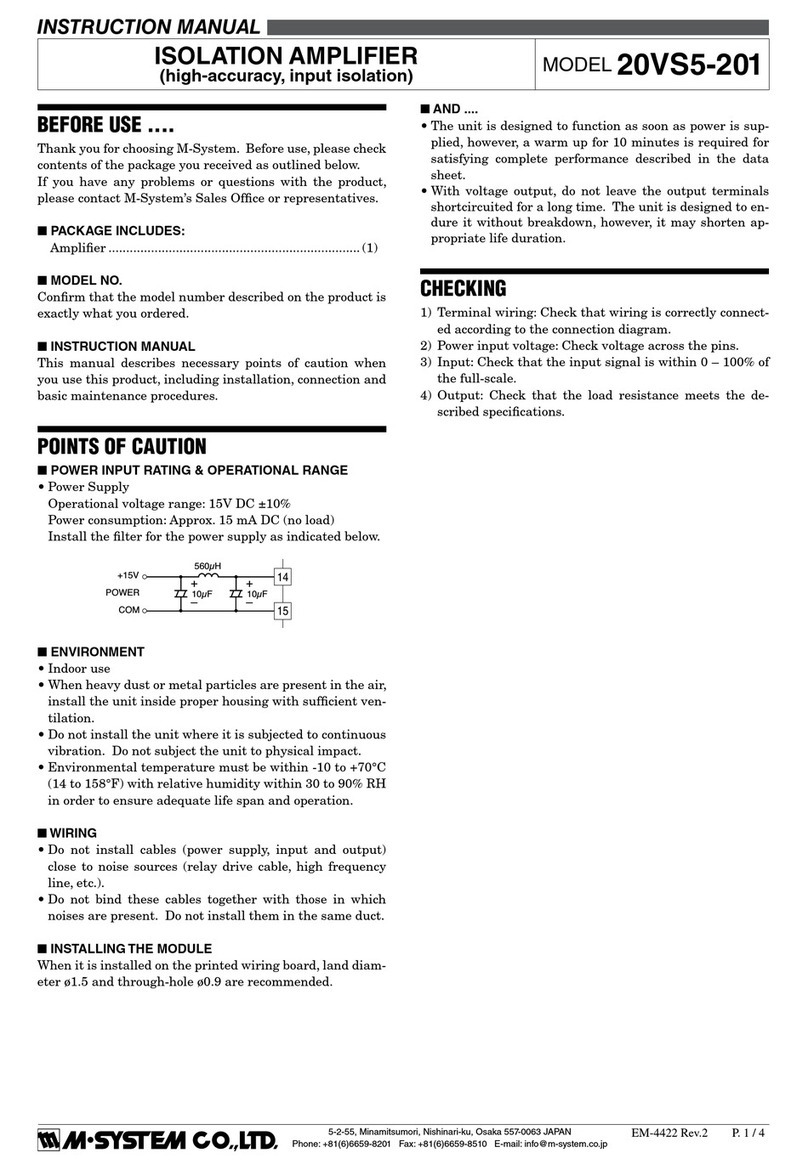 M-system 20VS5-201 instruction manual M-system 20VS5-201 instruction manual