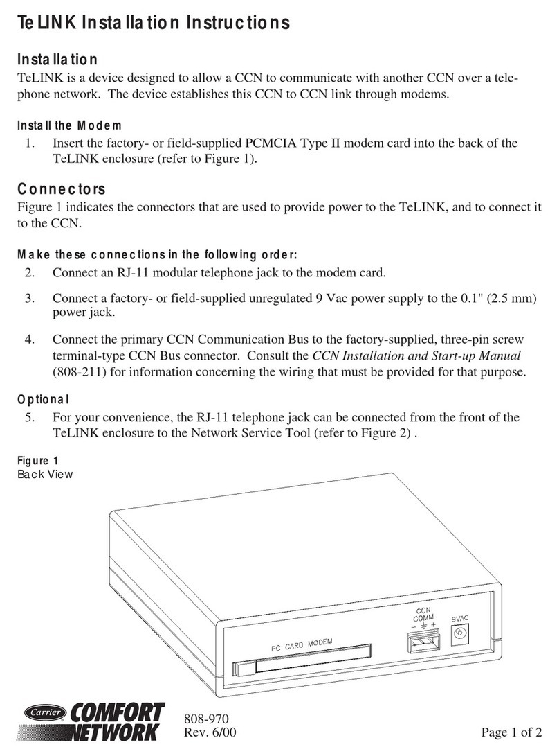 Carrier Comfort Network TeLINK installation instructions