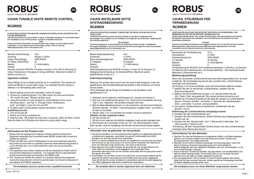 Robus RC8REM manual