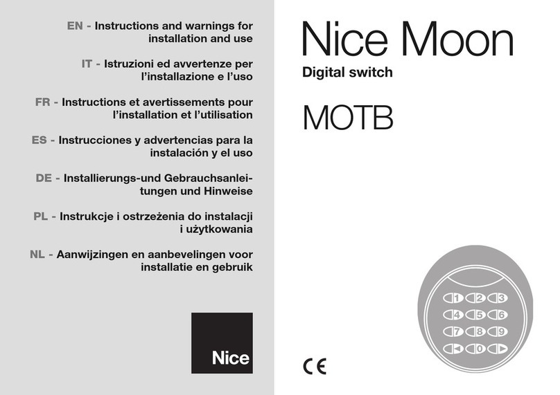 Nice Moon MOTB Instructions and warnings for installation and use Nice Moon MOTB Instructions and warnings for installation and use