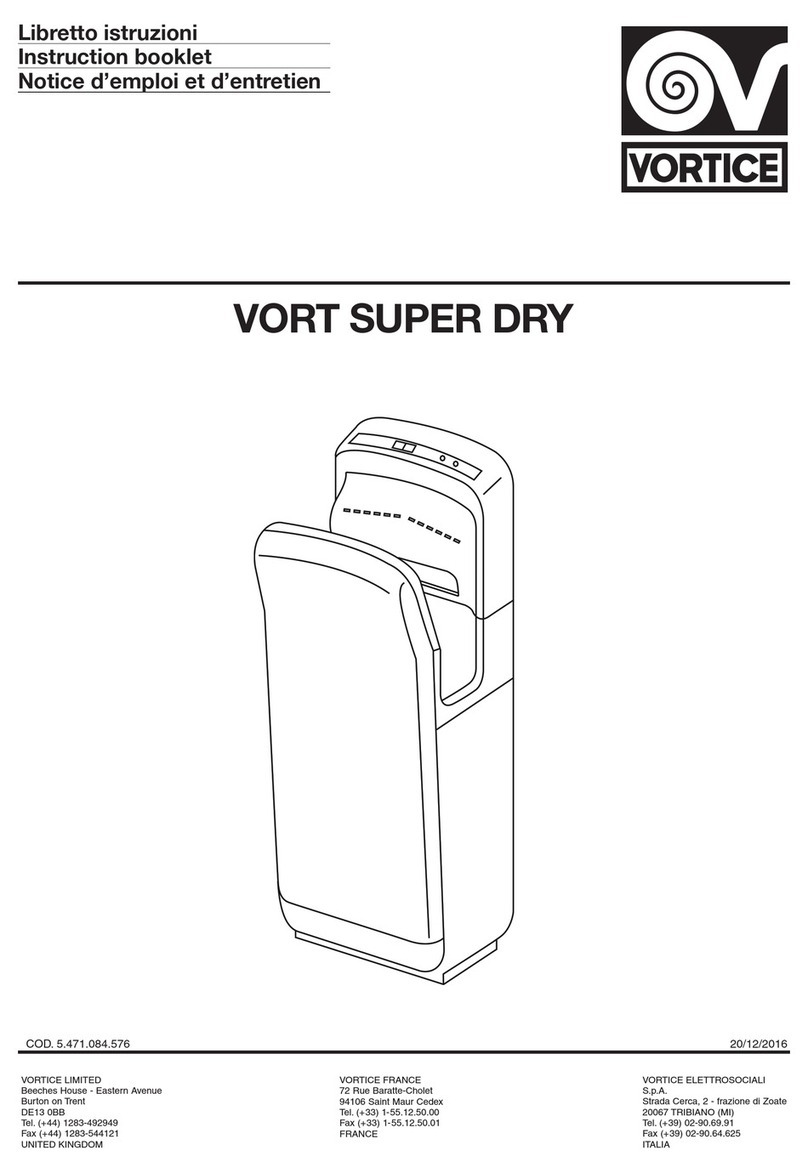 Vortice VORT SUPER DRY User manual Vortice VORT SUPER DRY User manual