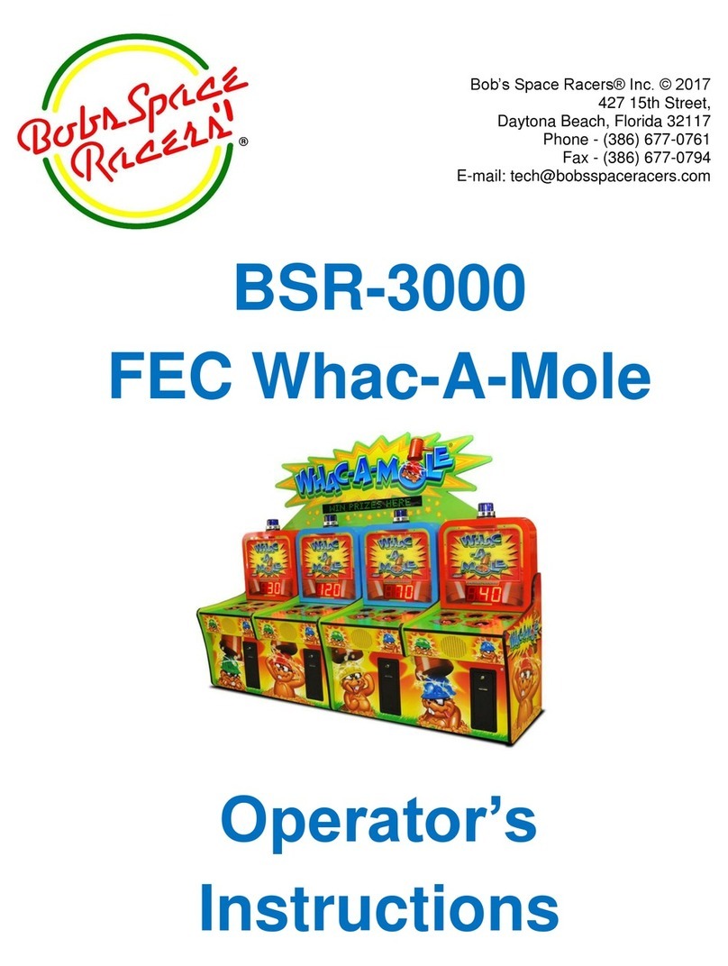 Bob's Space Racers FEC Whac-A-Mole BSR-3000 Operator instructions Bob's Space Racers FEC Whac-A-Mole BSR-3000 Operator instructions